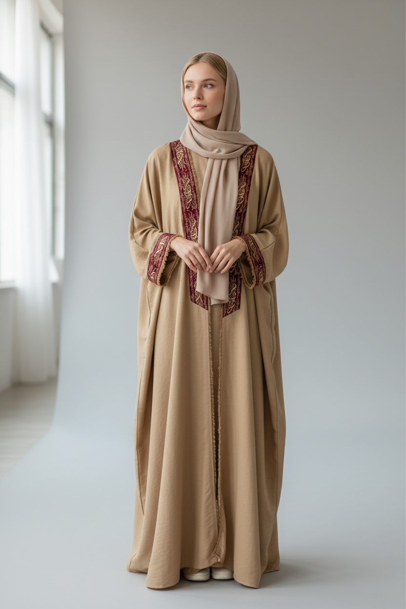 ELEGANT ABAYA WITH ARABIC DESIGN