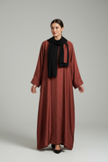 RUST BROWN MINIMAL ABAYA