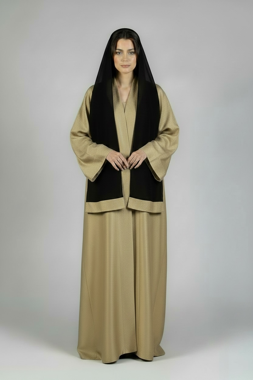 METALLIC OLIVE ABAYA