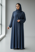 MIDNIGHT BLUE EMBELLISHED ABAYA