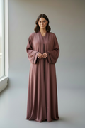 ELEGANT FLOW ABAYA - DUSTY ROSE