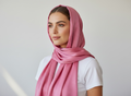 Blush Rose Satin Chiffon Hijab