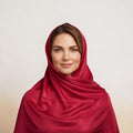 Ruby Red Satin Chiffon Hijab