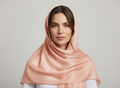 Peach Satin Chiffon Hijab